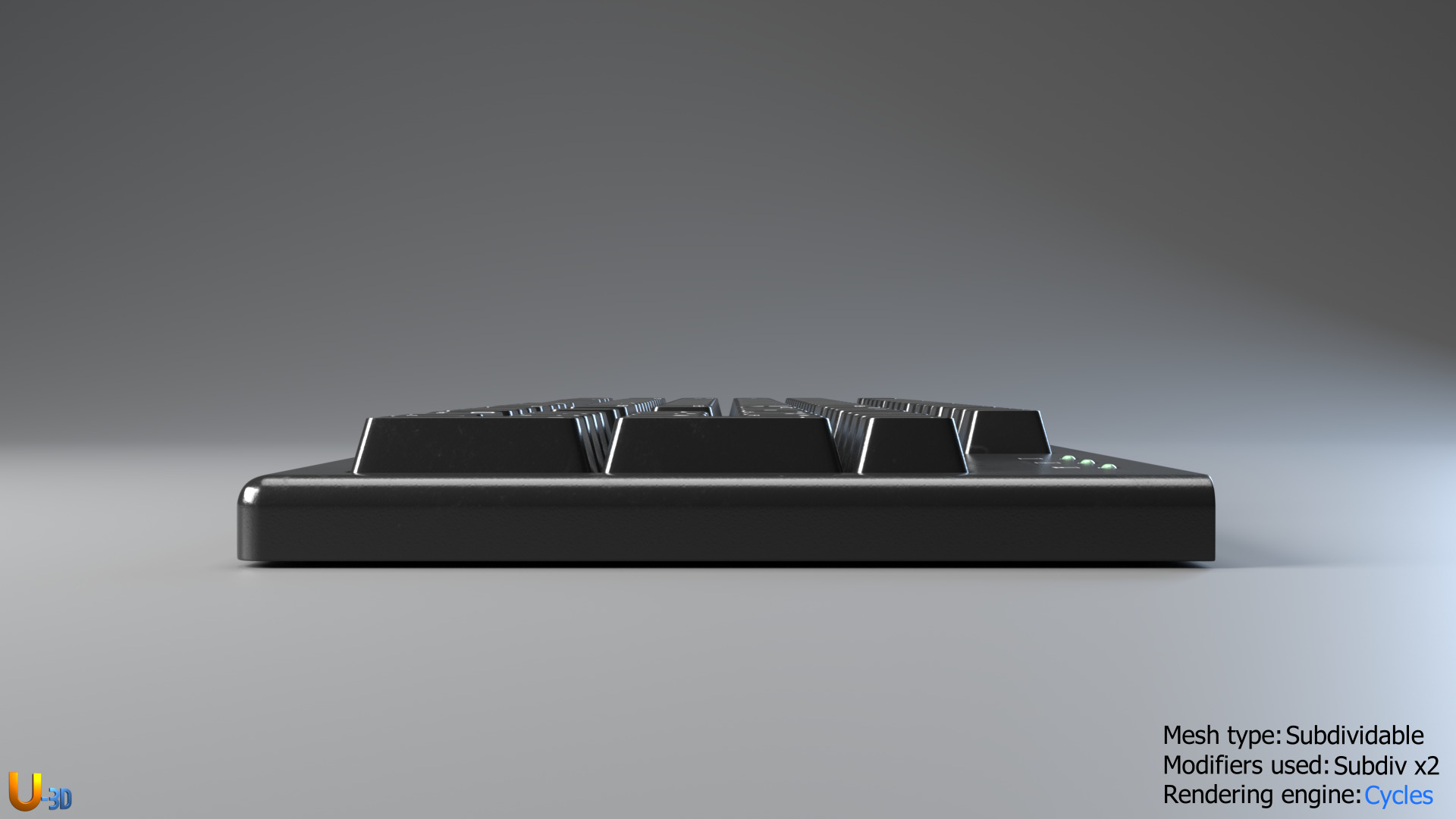 Generic Office PC Keyboard - US 3D model_4