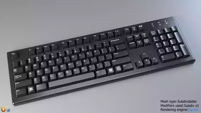 Generic Office PC Keyboard - US 3D model