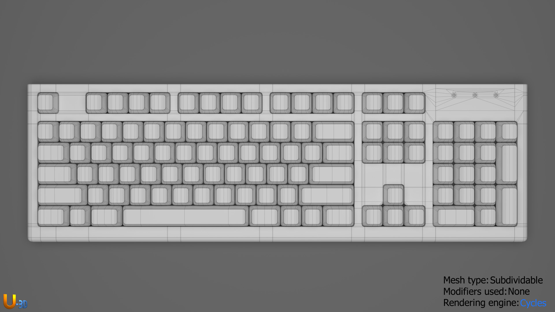 Generic Office PC Keyboard - US 3D model_9