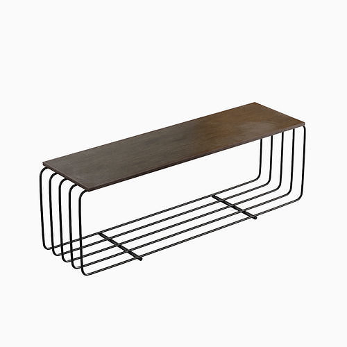Fence Bench 04 Low-poly 3D model
