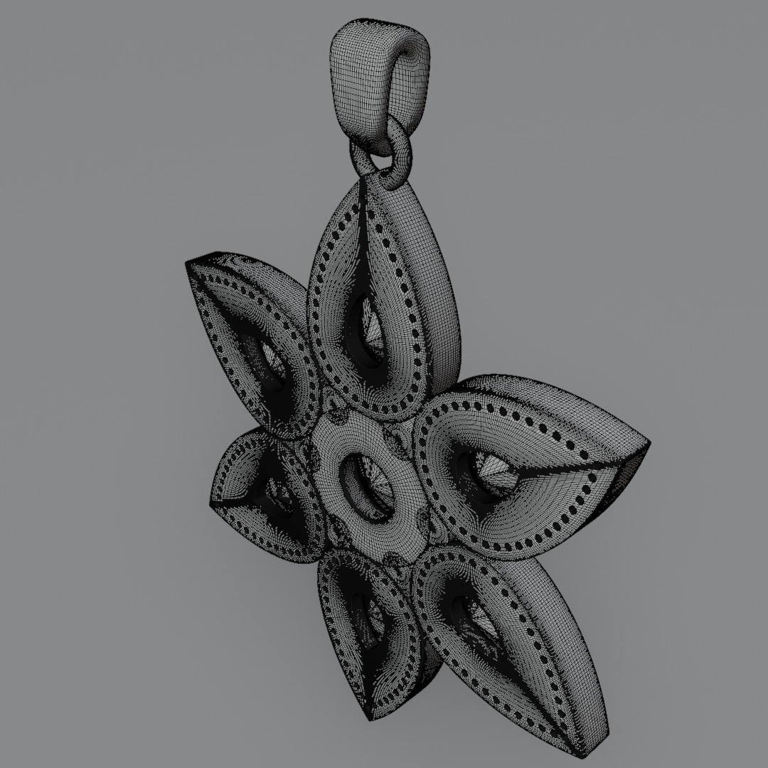 jewelry pendant Verdeluna Etoile with peridots 3D model 3D model_16