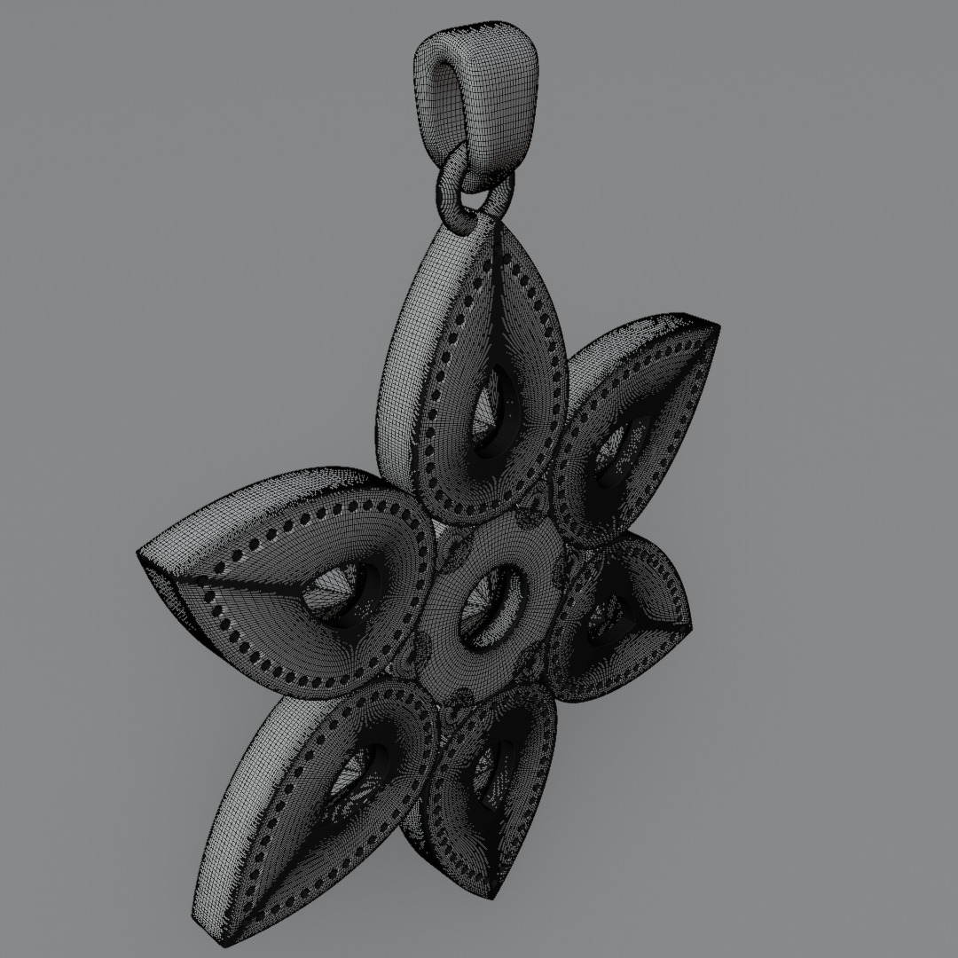 jewelry pendant Verdeluna Etoile with peridots 3D model 3D model_19