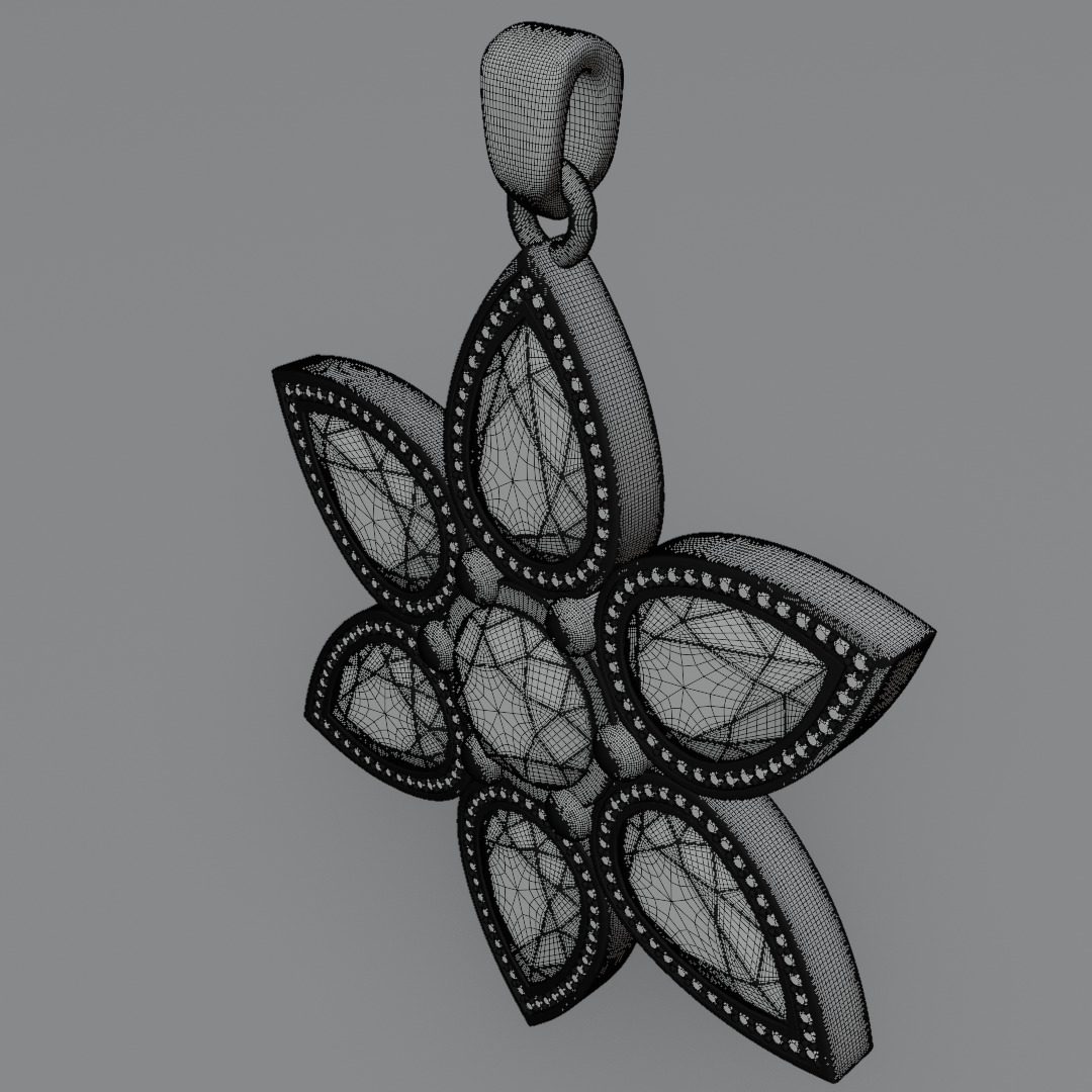 jewelry pendant Verdeluna Etoile with peridots 3D model 3D model_18