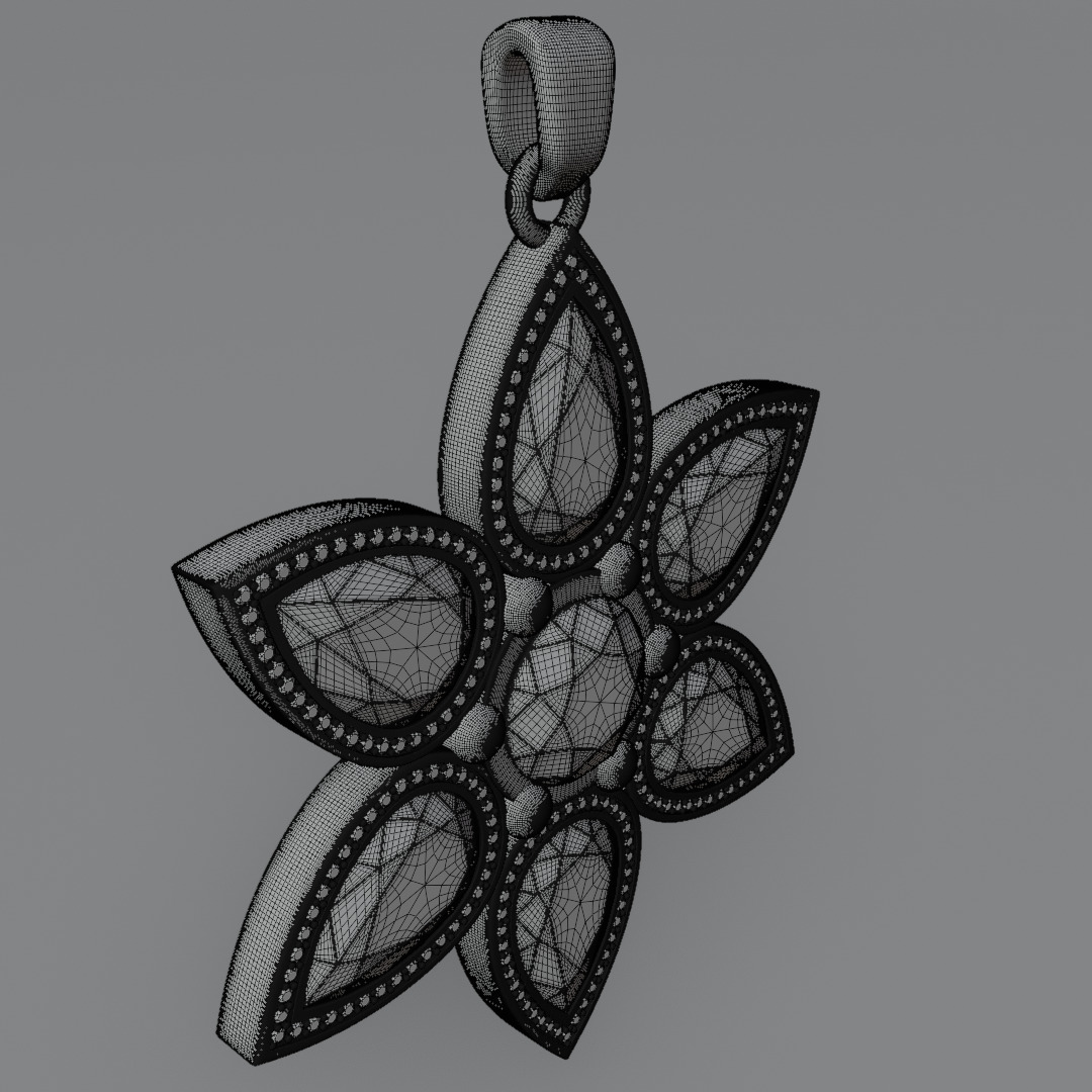 jewelry pendant Verdeluna Etoile with peridots 3D model 3D model_10