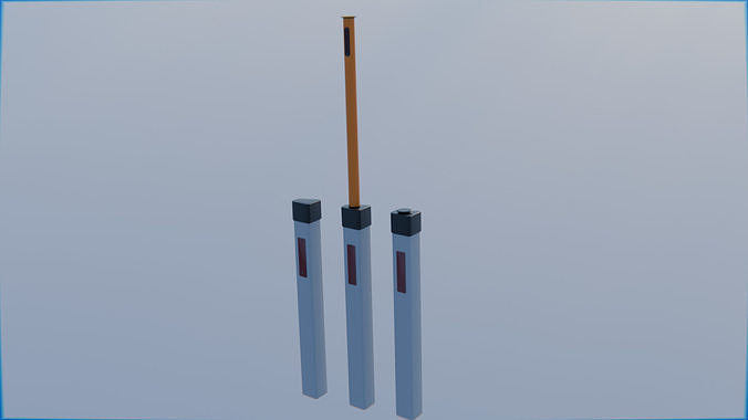 Austrian Bollards Road Delineator Posts Reflector Posts 3D model