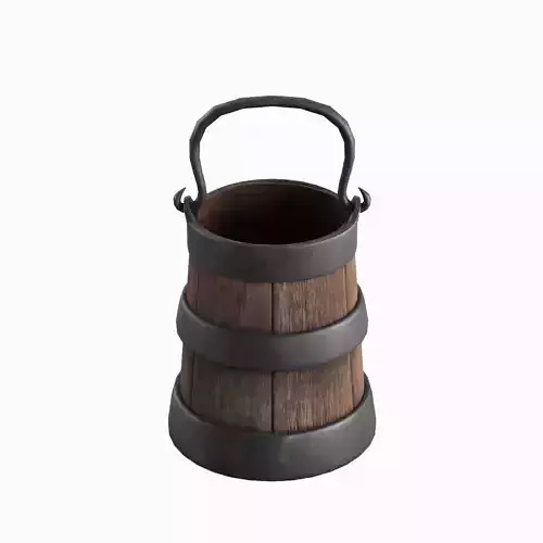 Medieval Bucket 02 Low-poly 3D model
