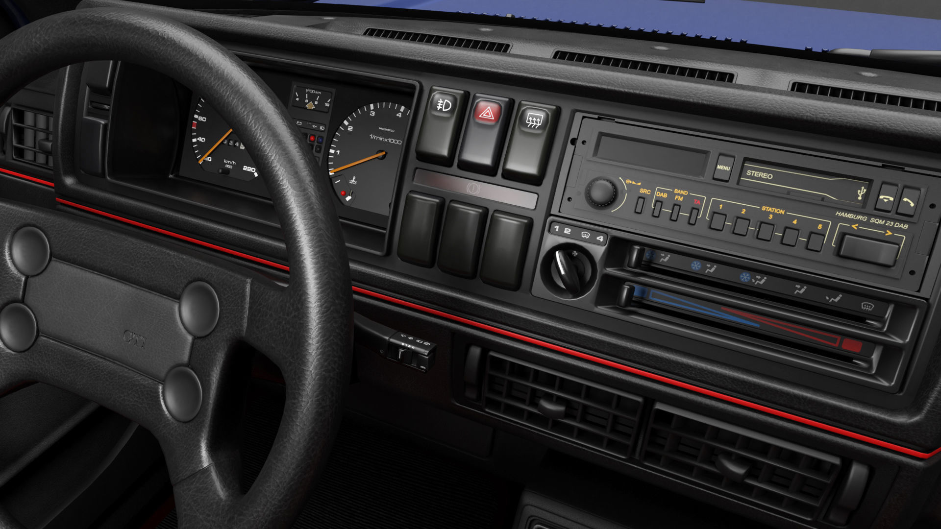 VW Golf GTI 16V MK2 - Complete Model  3D model_4