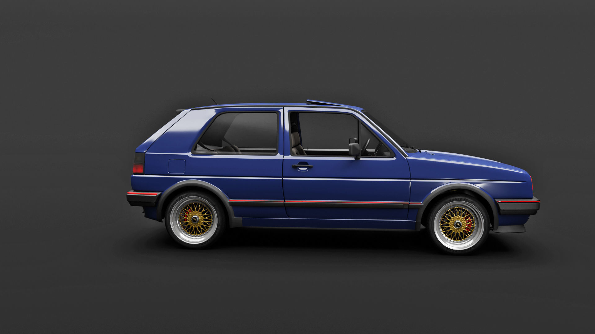 VW Golf GTI 16V MK2 - Complete Model  3D model_22