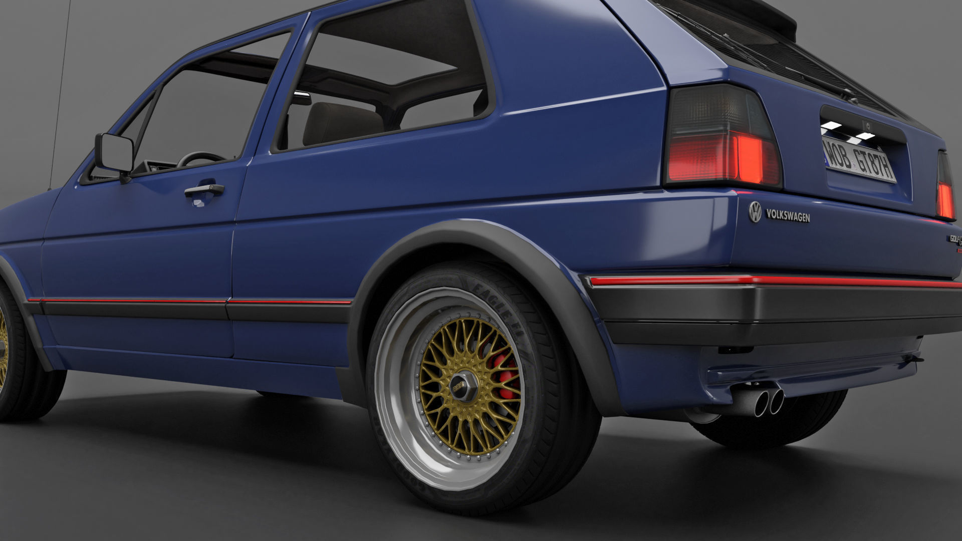 VW Golf GTI 16V MK2 - Complete Model  3D model_11