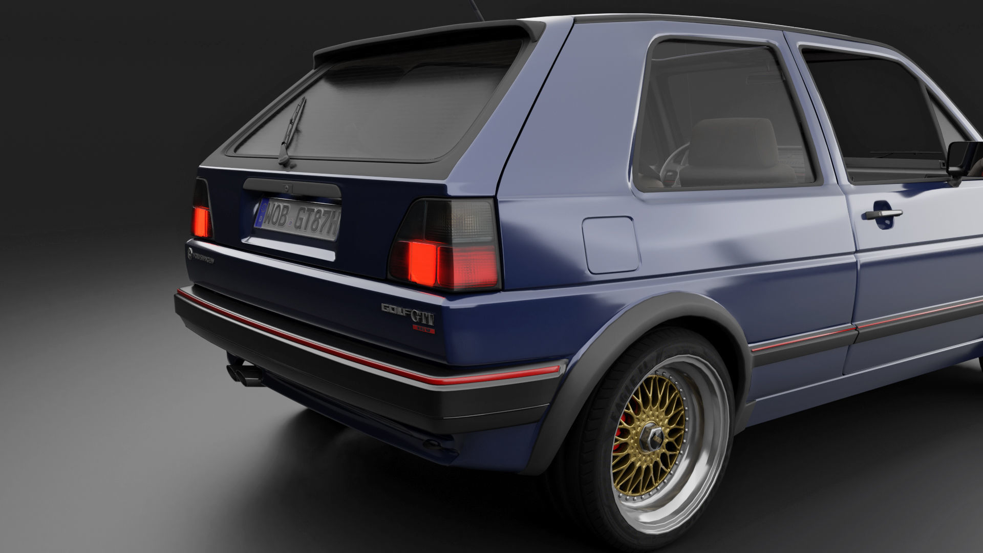 VW Golf GTI 16V MK2 - Complete Model  3D model_19