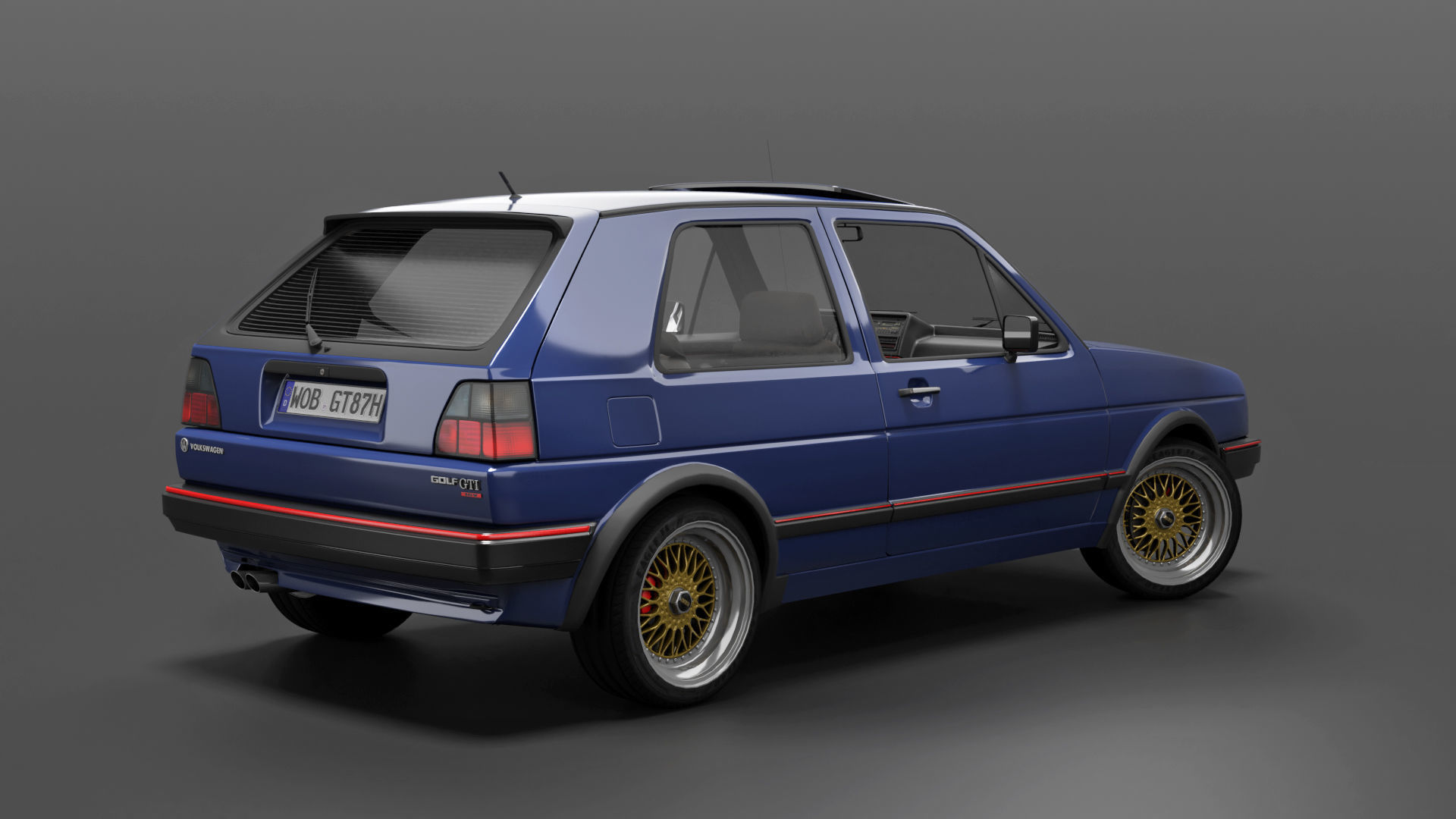 VW Golf GTI 16V MK2 - Complete Model  3D model_25