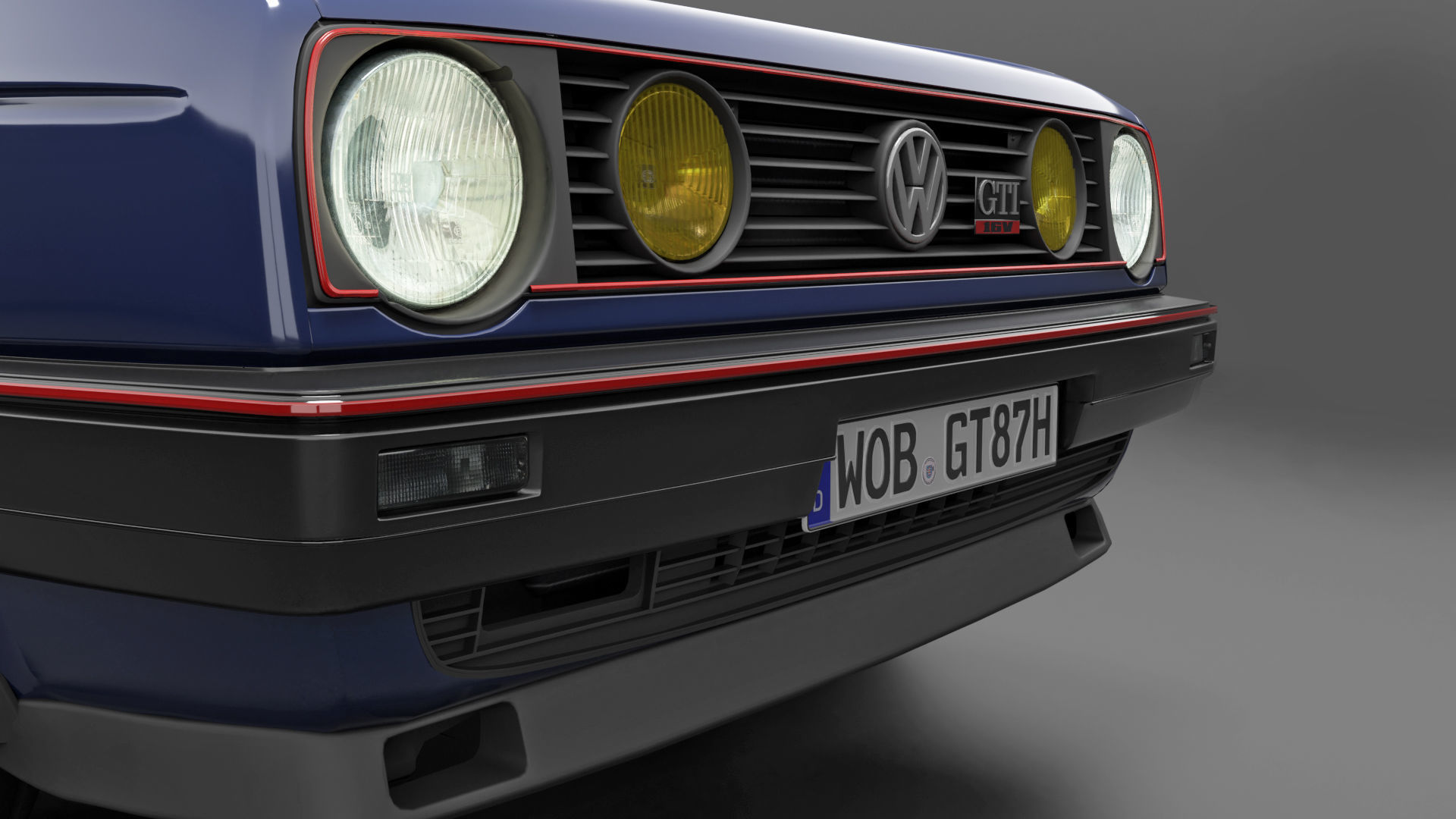 VW Golf GTI 16V MK2 - Complete Model  3D model_16