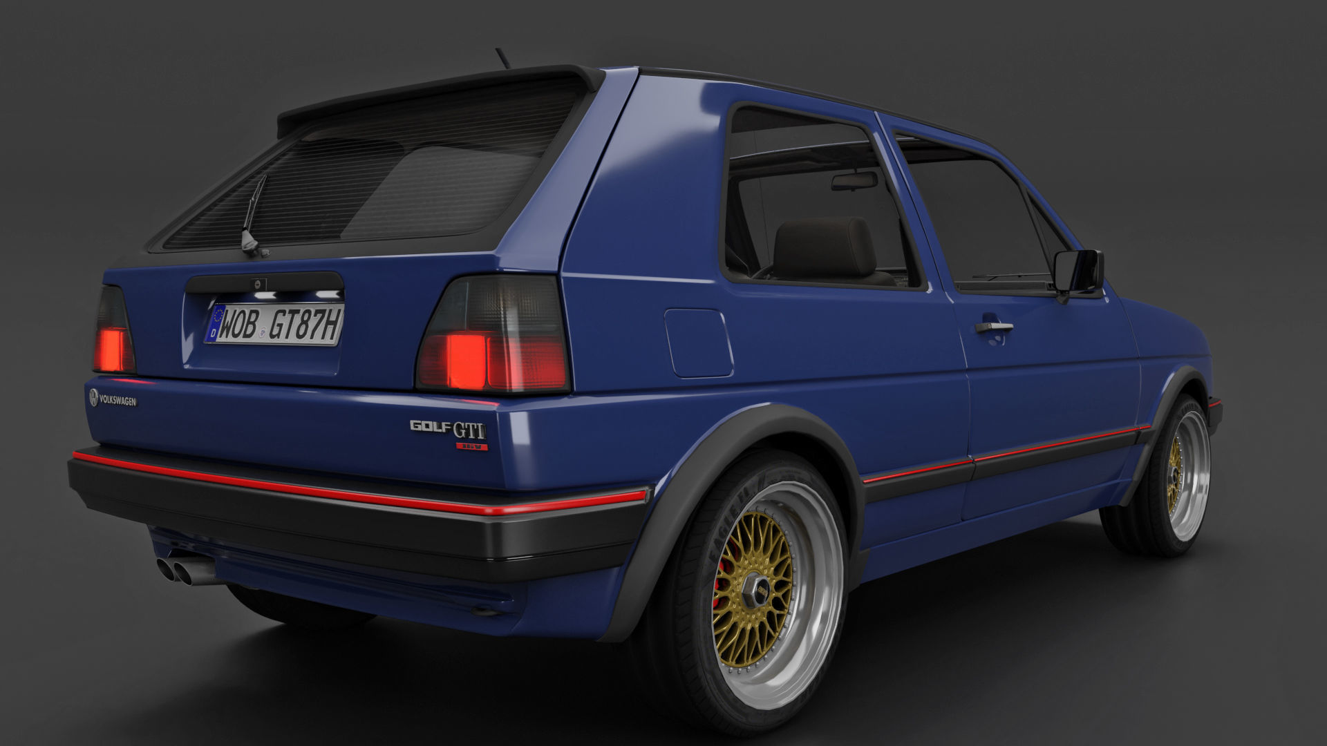 VW Golf GTI 16V MK2 - Complete Model  3D model_21