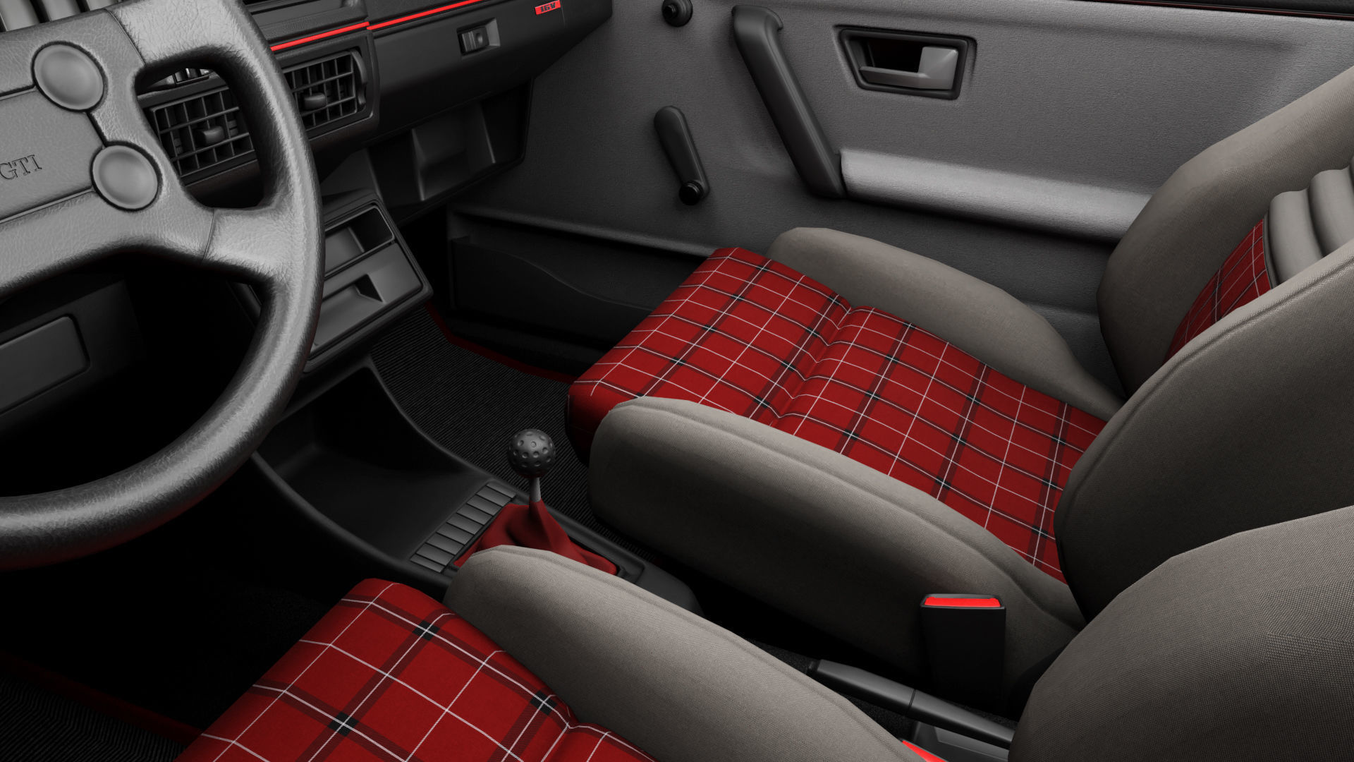 VW Golf GTI 16V MK2 - Complete Model  3D model_7