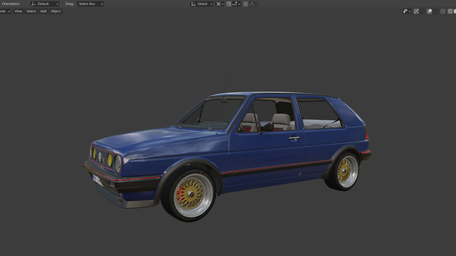 VW Golf GTI 16V MK2 - Complete Model  3D model_27