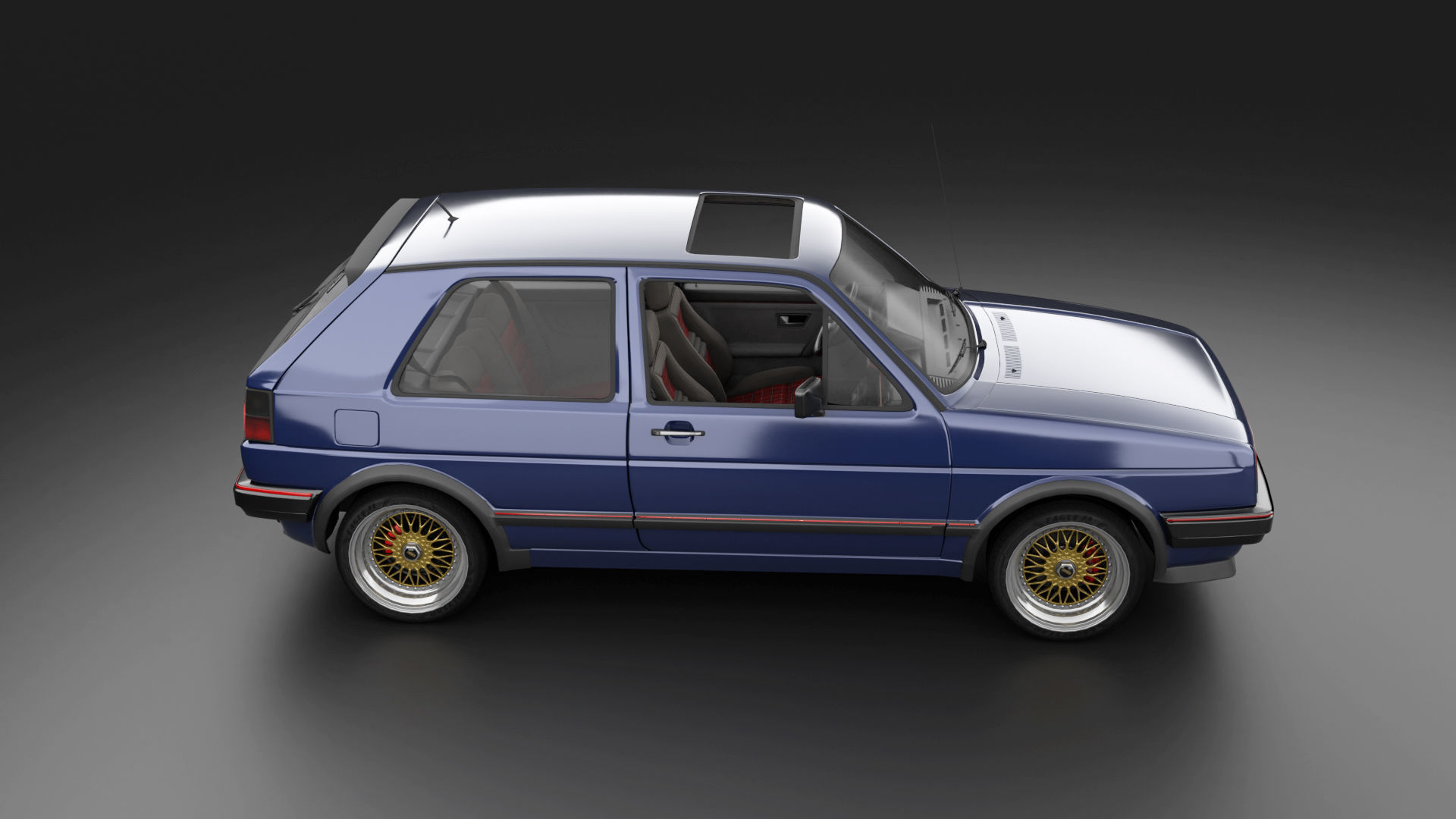 VW Golf GTI 16V MK2 - Complete Model  3D model_18