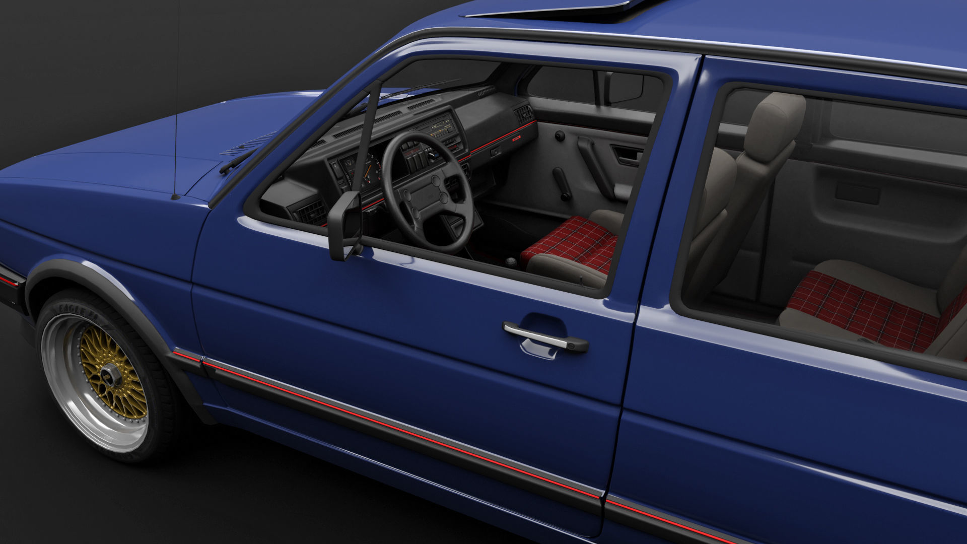 VW Golf GTI 16V MK2 - Complete Model  3D model_2
