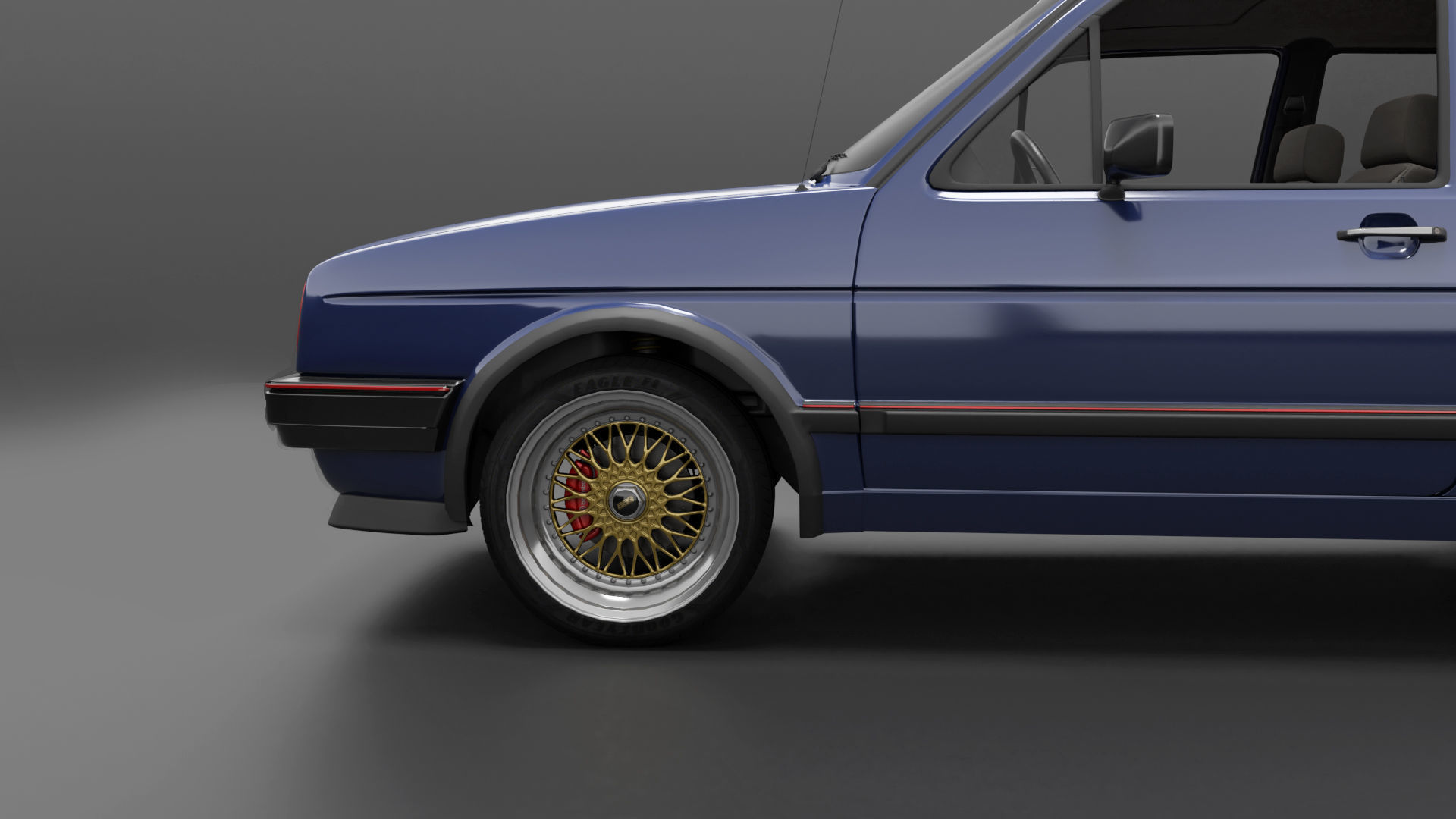 VW Golf GTI 16V MK2 - Complete Model  3D model_14