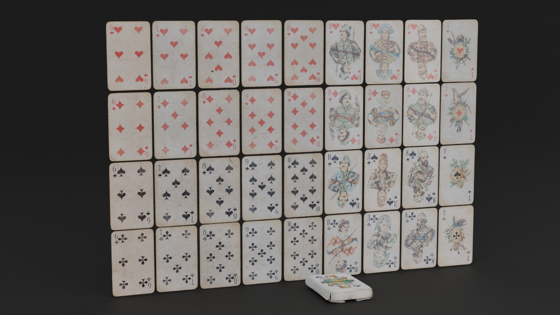 Card Board Game old ones Low-poly 3D model_8