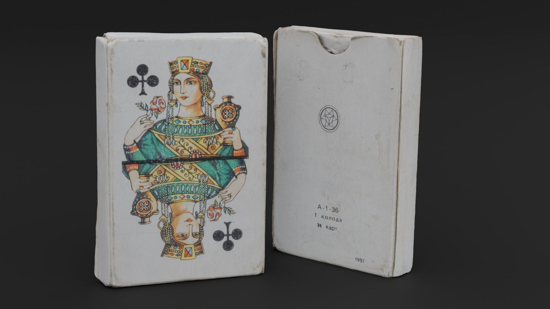 Card Board Game old ones Low-poly 3D model_2