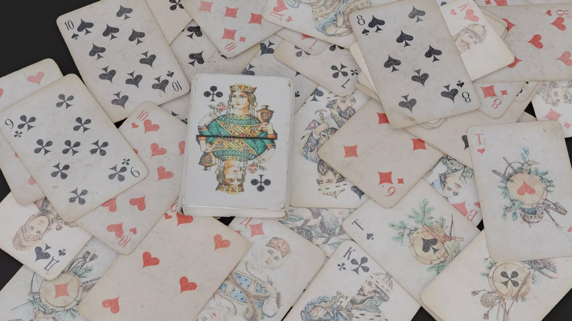 Card Board Game old ones Low-poly 3D model_0