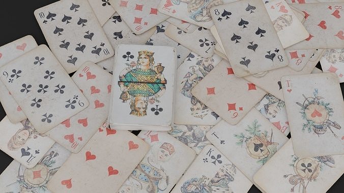 Card Board Game old ones Low-poly 3D model