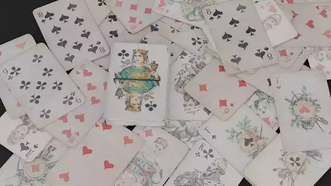 Card Board Game old ones Low-poly 3D model
