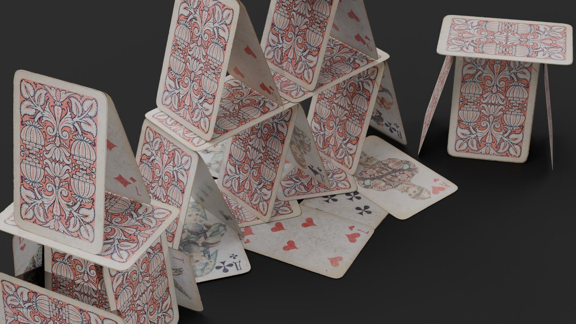 Card Board Game old ones Low-poly 3D model_5