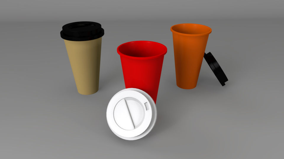 3D Coffee Cups Model 3D model_2