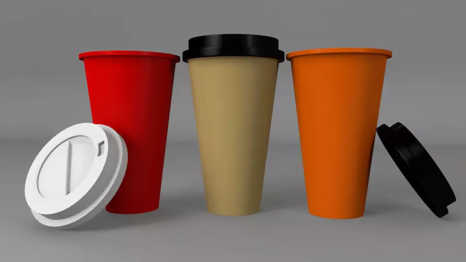 3D Coffee Cups Model 3D model_0