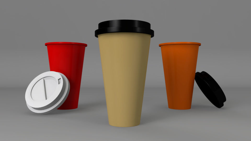 3D Coffee Cups Model 3D model_1