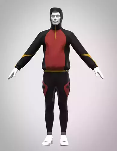 mens sports Hoodie and trouser Low-poly 3D model