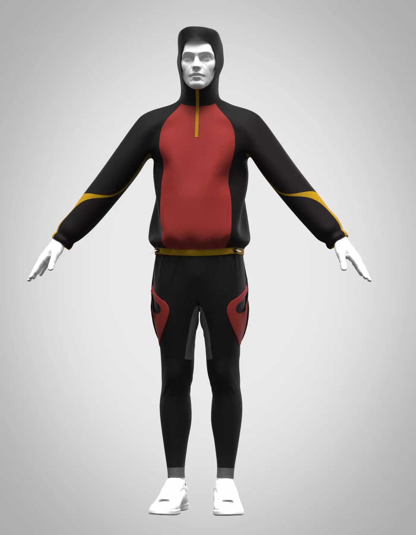 mens sports Hoodie and trouser Low-poly 3D model
