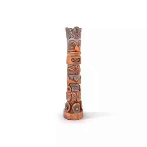 Ornate Wooden Totem Pole Model Pack