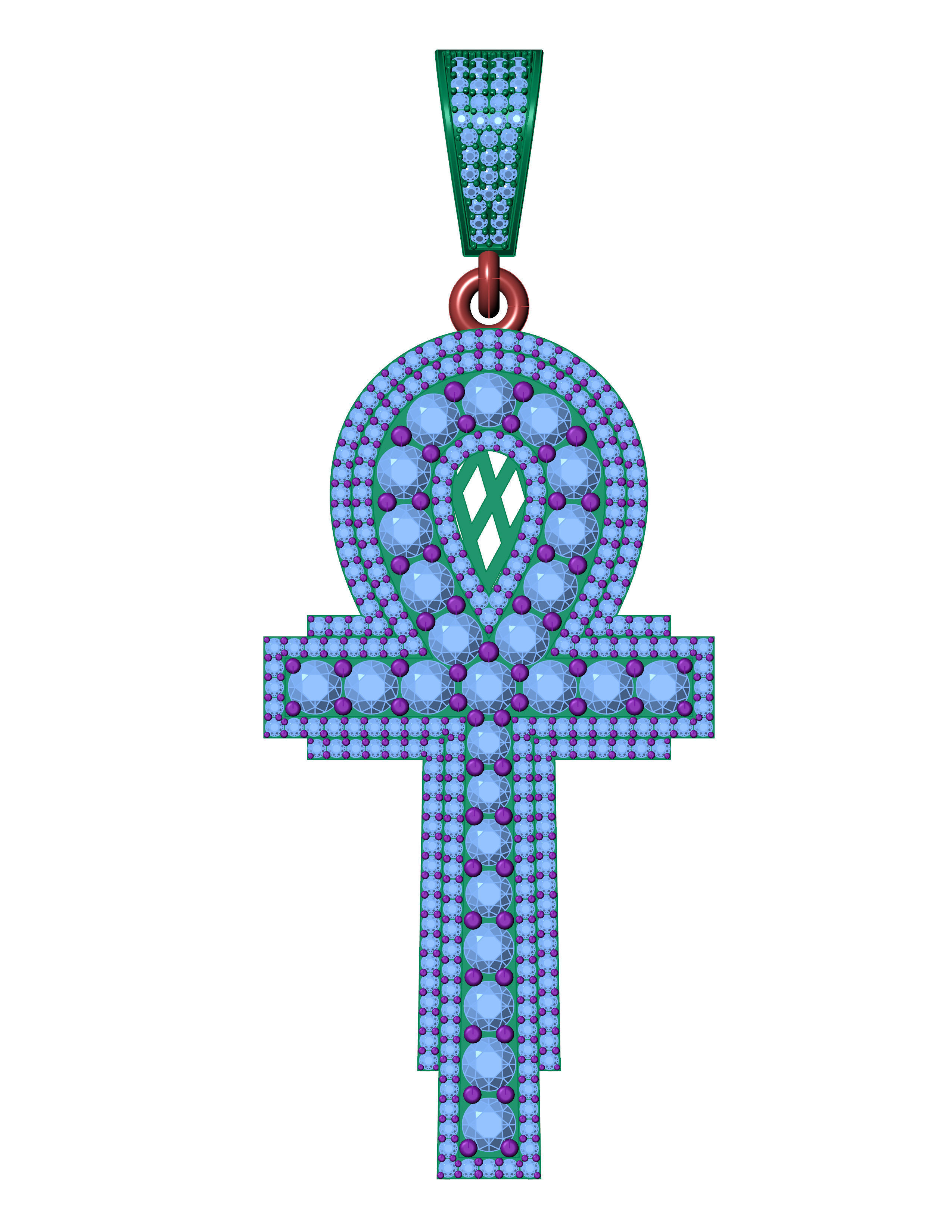 DIAMOND CROSS PENDANT 3D print Model 3D print model_4