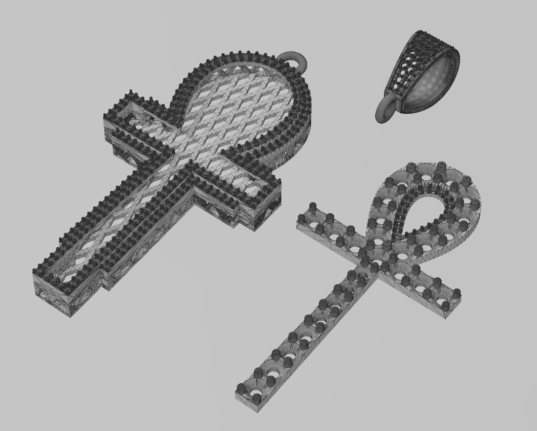 DIAMOND CROSS PENDANT 3D print Model 3D print model_11