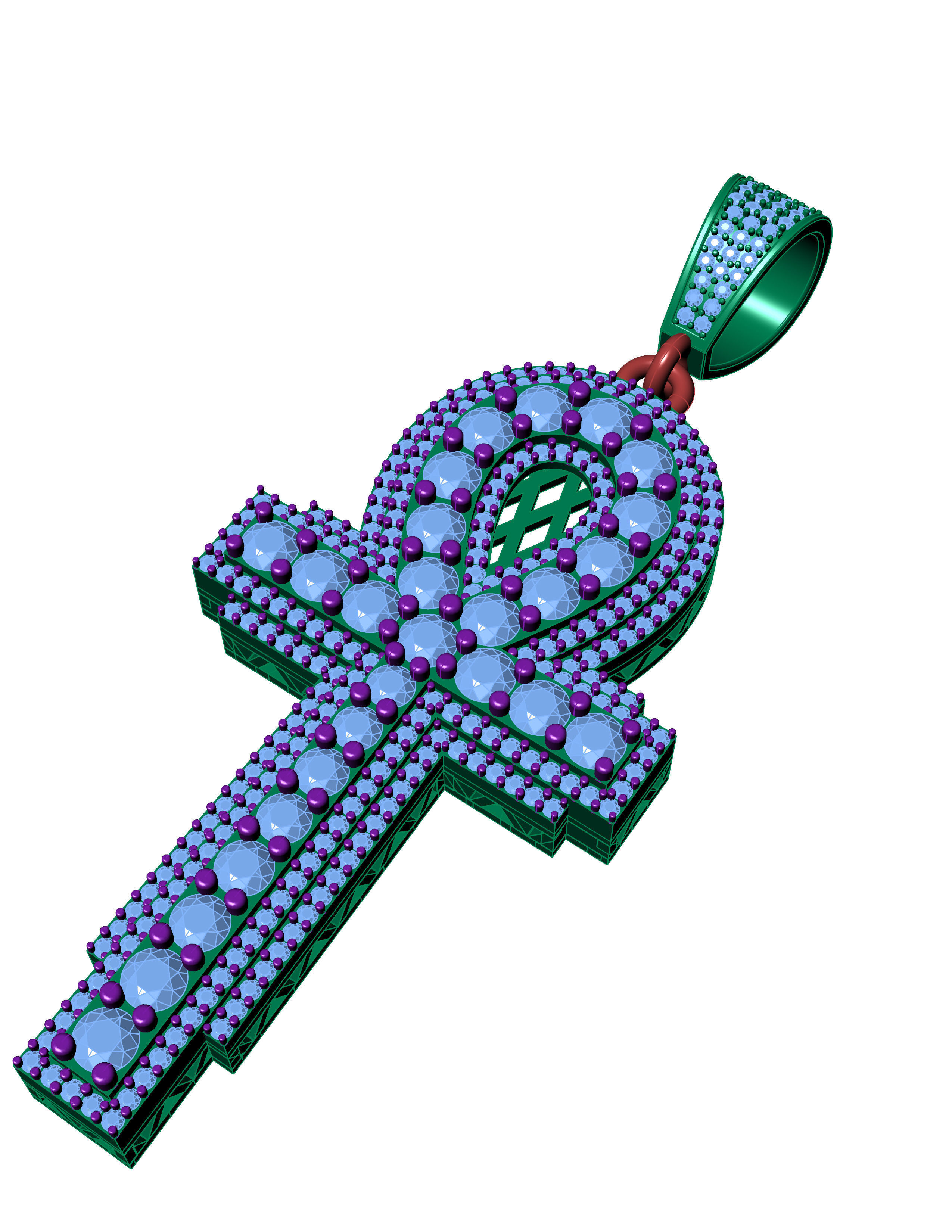 DIAMOND CROSS PENDANT 3D print Model 3D print model_7