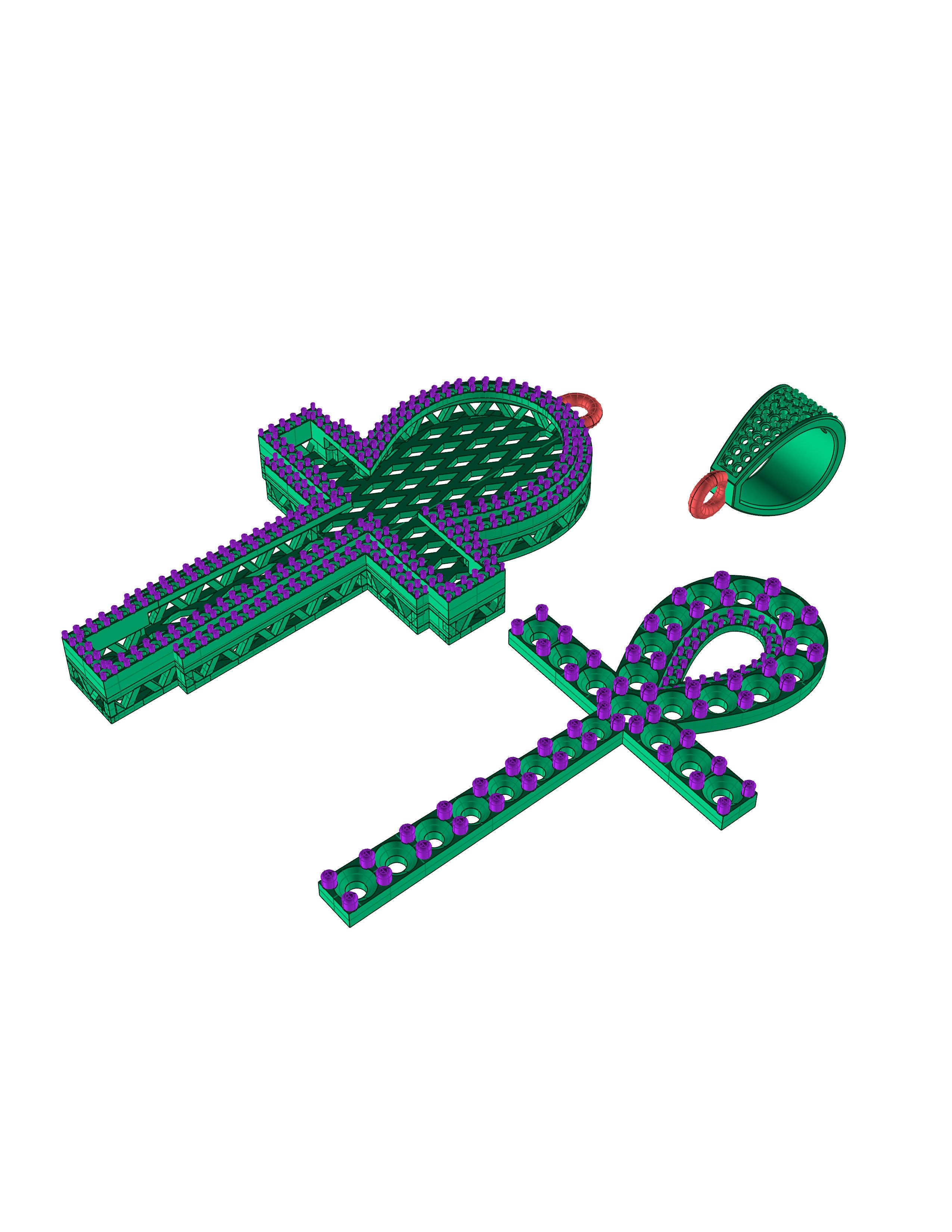 DIAMOND CROSS PENDANT 3D print Model 3D print model_8