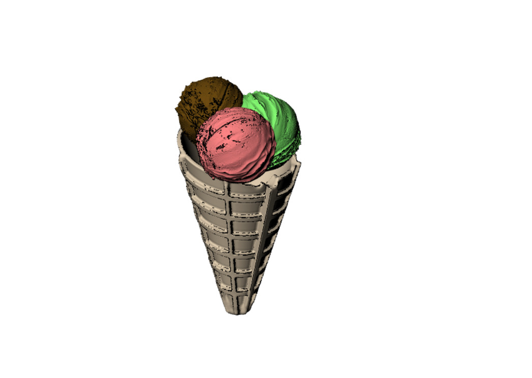 Ice Cream Realistic Stylized 3D Printable Charm Game Meta Asset 3D print model_3