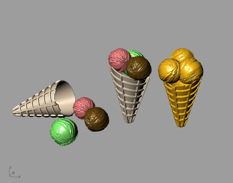 Ice Cream Realistic Stylized 3D Printable Charm Game Meta Asset 3D print model_4