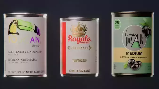 Canned Food - A Low-poly 3D model 6