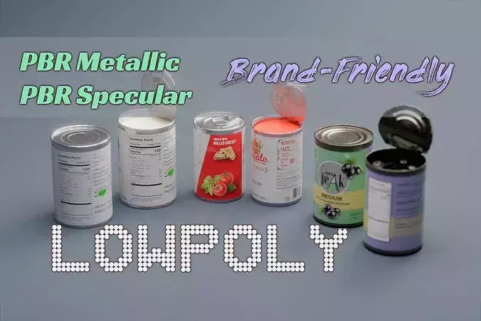 Canned Food - A Low-poly 3D model