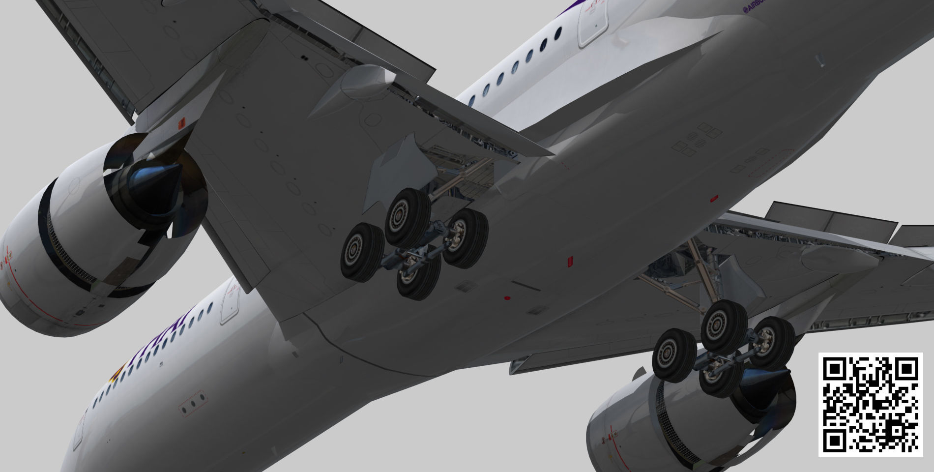 Airbus A350-900 XWB Thai Airways Low-poly 3D model_10