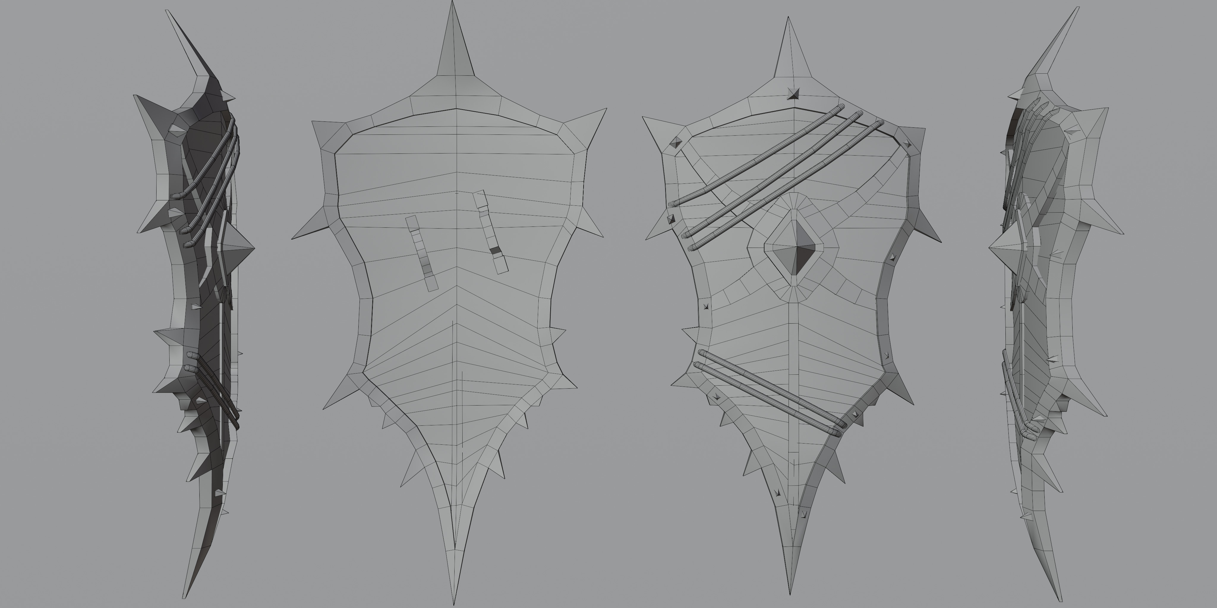 Shield with 4 different textures Low-poly 3D model_26