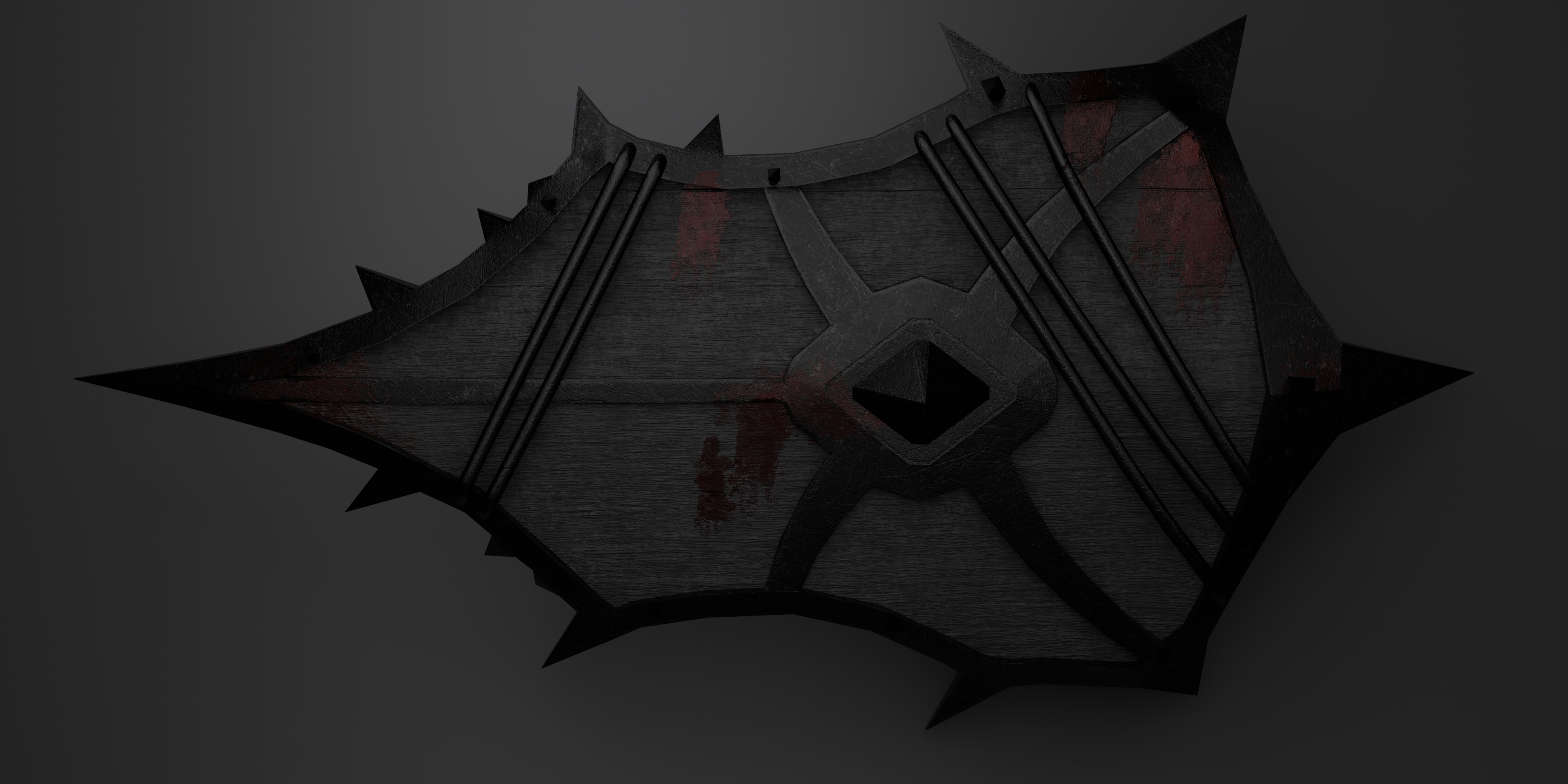 Shield with 4 different textures Low-poly 3D model_19