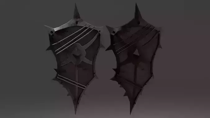 Shield with 4 different textures Low-poly 3D model