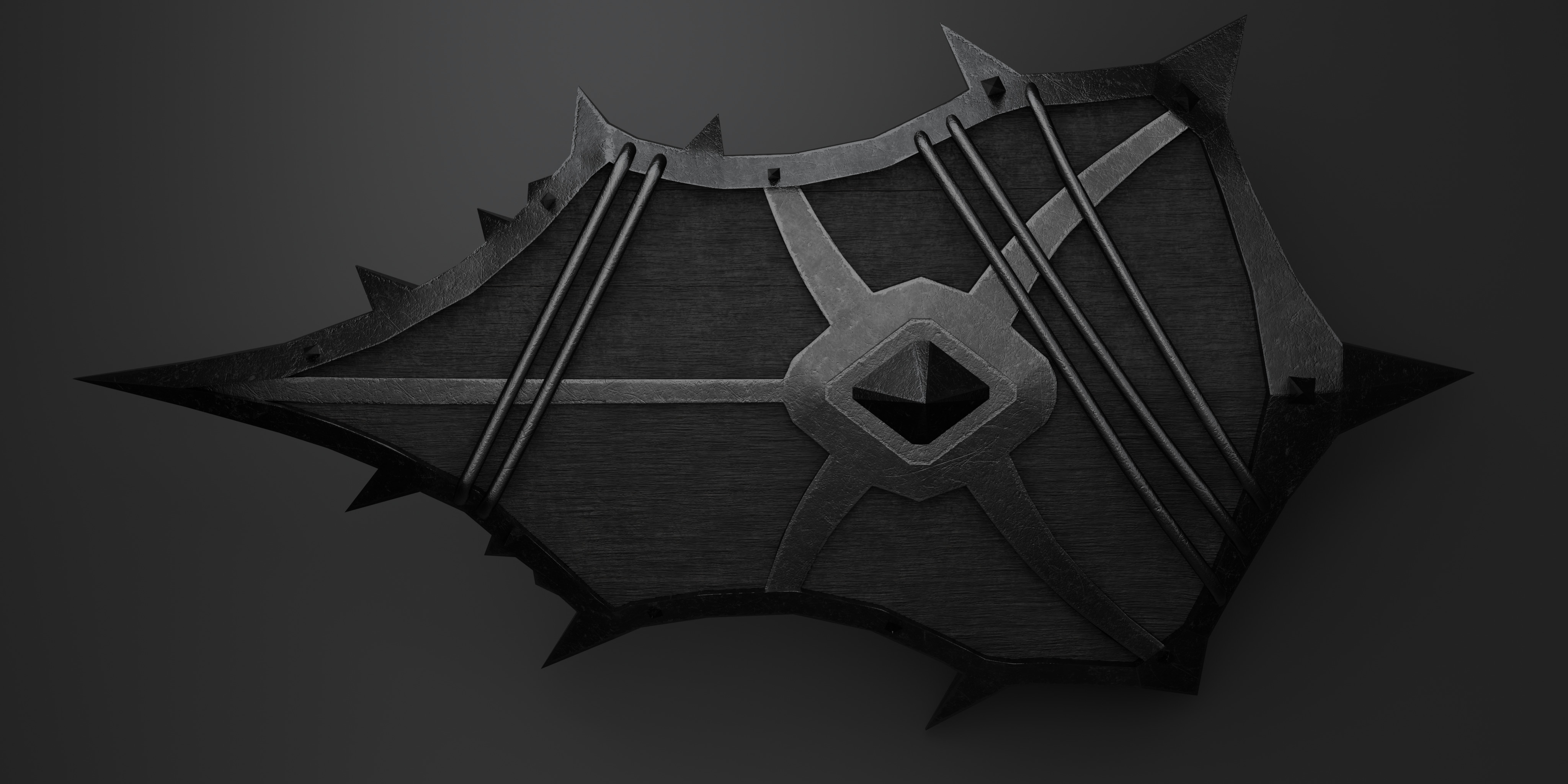 Shield with 4 different textures Low-poly 3D model_20