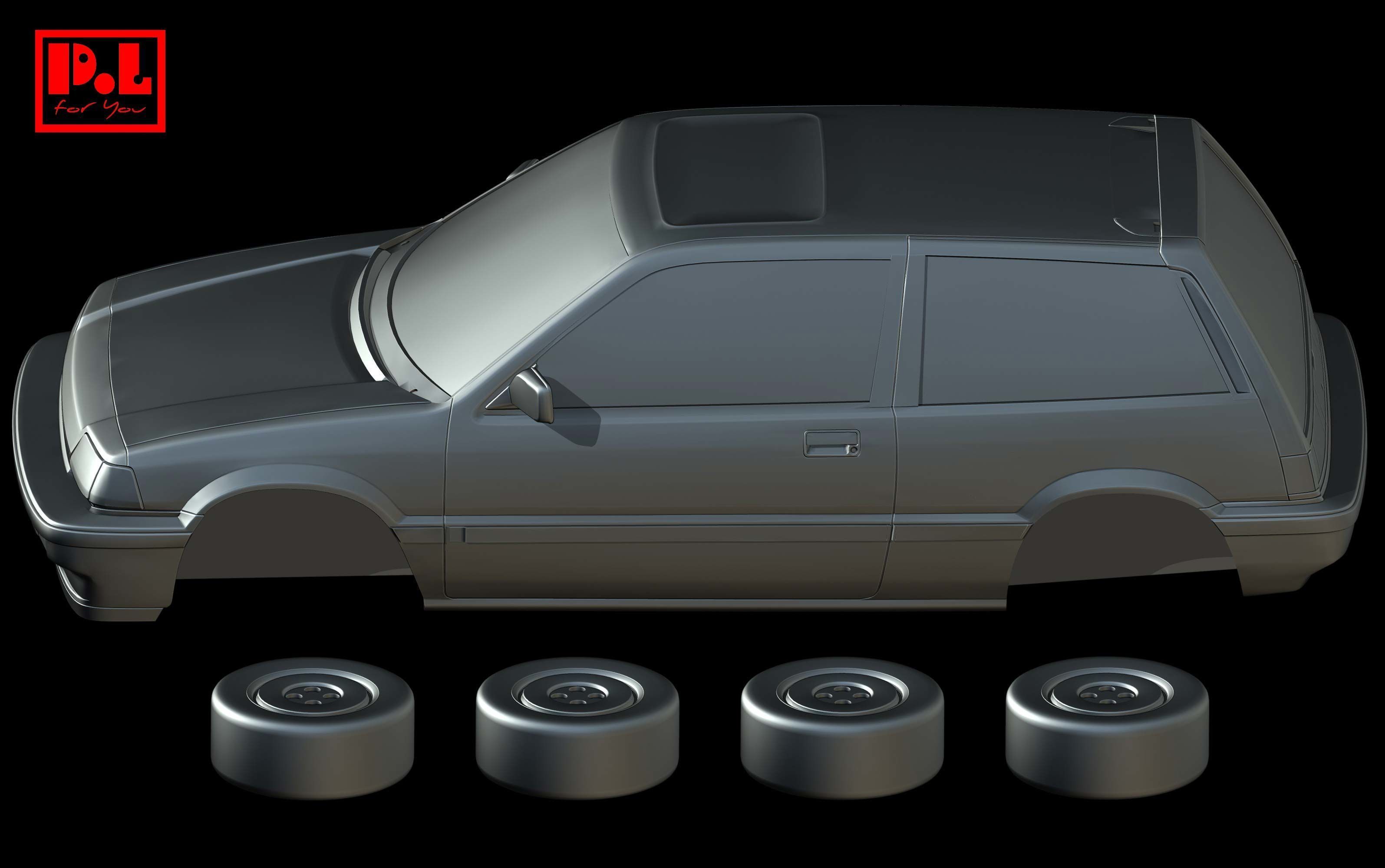 Honda Civic 3rd Gen Si EA-T 1984-1987 3D print model_1