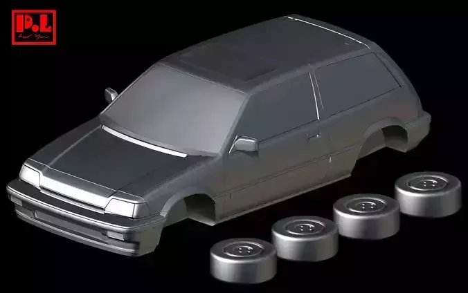 Honda Civic 3rd Gen Si EA-T 1984-1987 3D print model