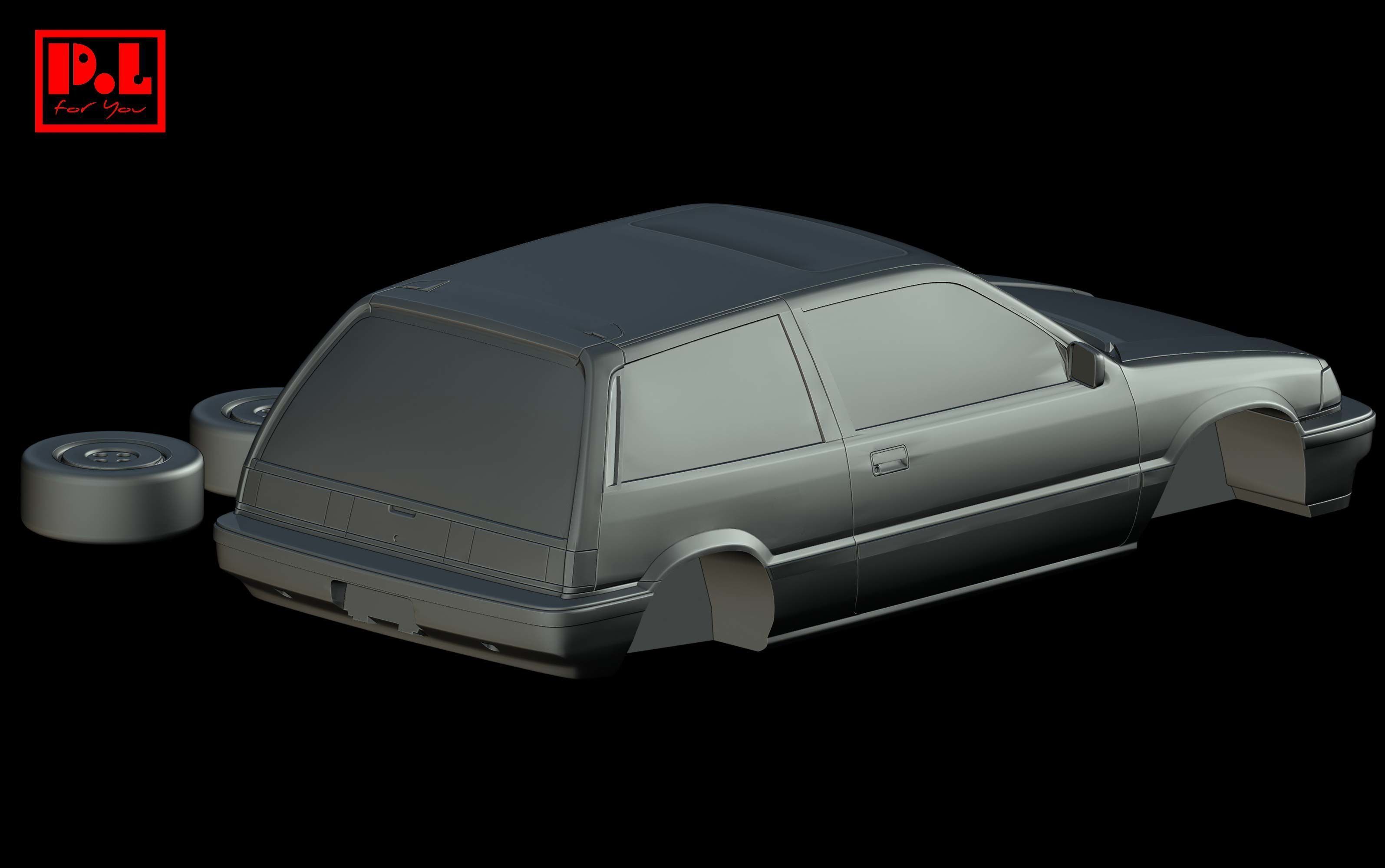 Honda Civic 3rd Gen Si EA-T 1984-1987 3D print model_4
